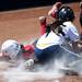 Michigan sophomore catcher Lauren Sweet makes an out at home plate in the game against Louisiana-Lafayette on Friday, May 24. Daniel Brenner I AnnArbor.com